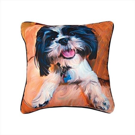 MANUAL WOODWORKERS & WEAVERS Manual Woodworkers and Weavers SLSBSZ Paws And Whiskers Shihtzu Baby Printed Pillow 18 X 18 in. SLSBSZ